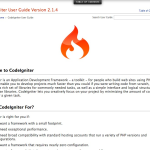 Code Igniter documentation