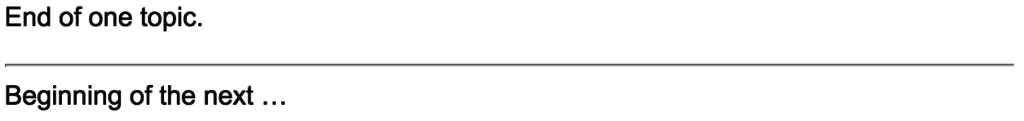horizontal rule
