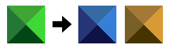 Same SVG shape. Different colors.