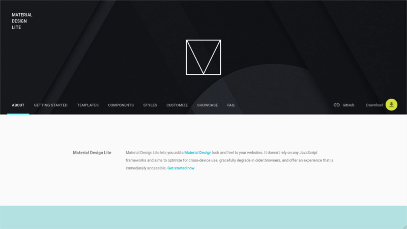 Material Design Lite CSS Framework