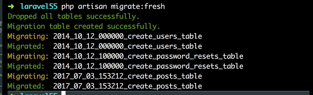 Migrate Fresh