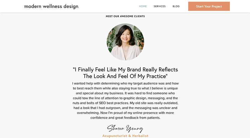A demo wellness site design