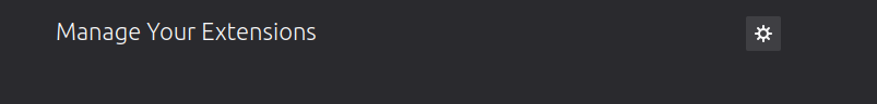 Manage Your Extension